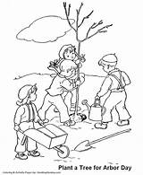 Coloring Pages Planting Arbor Trees Tree Plant Drawing Children Sheet Care Drawings Popular Print sketch template
