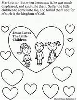 Coloring Jesus Loves Children Little Pages Sunday School Another God Preschool Kids Bible Lesson Lessons Print Craft Crafts Sheets Enemies sketch template
