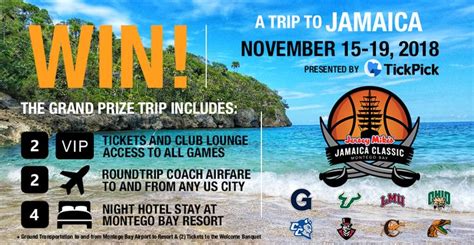 win  trip    jamaica classic  attickpick   fee ticket marketplace https