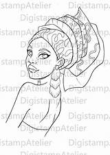 Digi Africanas Stamp Alanamode sketch template