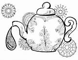 Coloring Pages Tea Teapot Adult Adults Wonderland Alice Time Drawing Pot Colouring Printable Momsandcrafters Getdrawings Color Clip Perfect Template Getcolorings sketch template