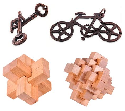 pcslot iq wooden puzzle brain teaser metal puzzles set game toy  adults children kids
