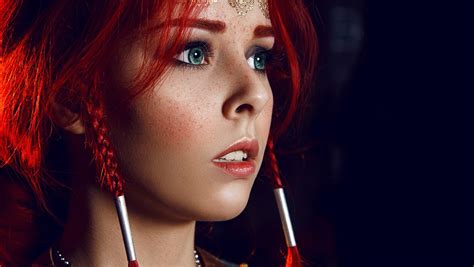 Wallpaper Face Women Redhead Cosplay Model Portrait
