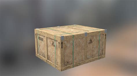 wooden cargo crate  model  jamimotto atjamio faa sketchfab