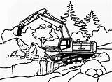 Excavator Bagger Desenho Trator Ruspa Stampare Esteira Dump Colora Bimbo Máquinas Bordo Personalizzato sketch template