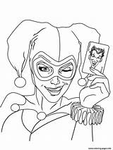 Harley Quinn Coloring Pages Joker Print Printable Color Dc Adults Card Universe Kids Sheets Ivy Poison Adult Drawing Outline Book sketch template