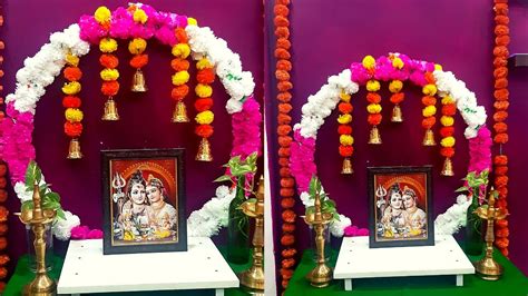 quick easy pooja decoration  home navarathri pooja decoration diwali lakshmi pooja