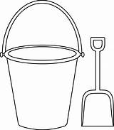 Bucket Pail Shovel Coloring Template Clipart Kids Spade Transparent Sand Crafts Clip Outline Beach Drawing Colorable Pages Print Craft Summer sketch template