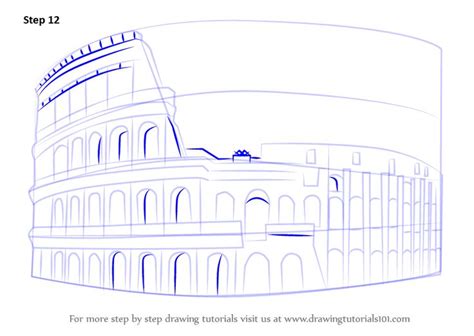 step  step   draw  colosseum drawingtutorialscom