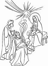 Coloring Pages Wise Three Men Epiphany Epiphanie Magi Mages Adoration Des Kings Du Visit Colouring Marie Navidad Les Clipart Man sketch template