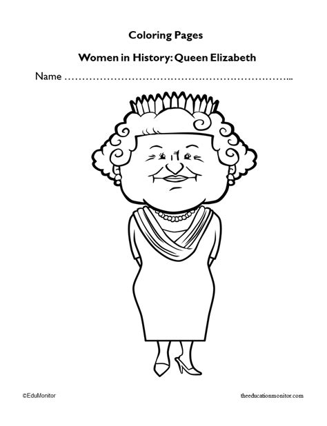 queen elizabeth coloring pages edumonitor