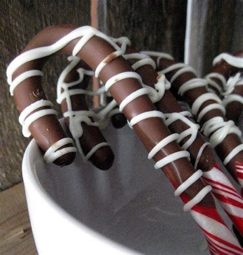 {chocolate Dipped Candy Canes} Chocolate Covered Treats Christmas