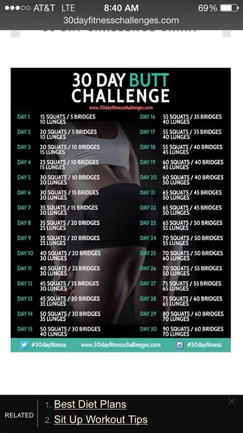 30 Day But Challenge 30 Day Workout Challenge Workout