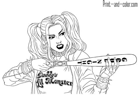 harley quinn coloring pages printable