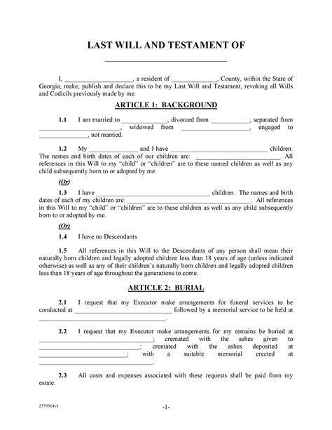 testament forms templates template lab