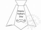 Necktie Coloring Card Father Fathers sketch template