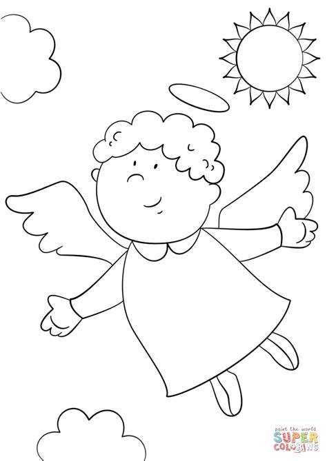 cute angel coloring page  printable coloring pages