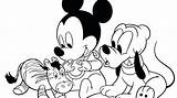 Mickey Mouse Baby Coloring Pages Pluto Disney Friends Clubhouse Minnie Color Getcolorings Games Baseball Goofy Getdrawings Online Kissing Popular Library sketch template