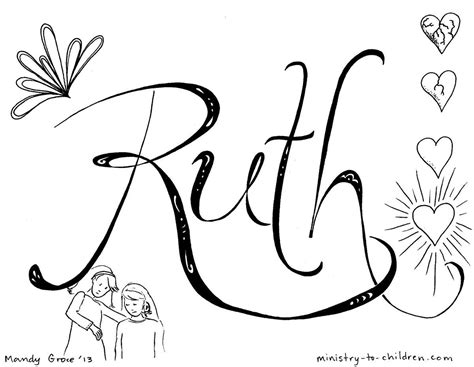 lesson ruth  faithful ruth   scripture coloring bible