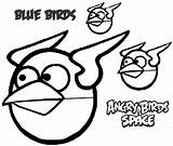 Angry Space Coloring Bird Birds Blue Pages Kids Color sketch template