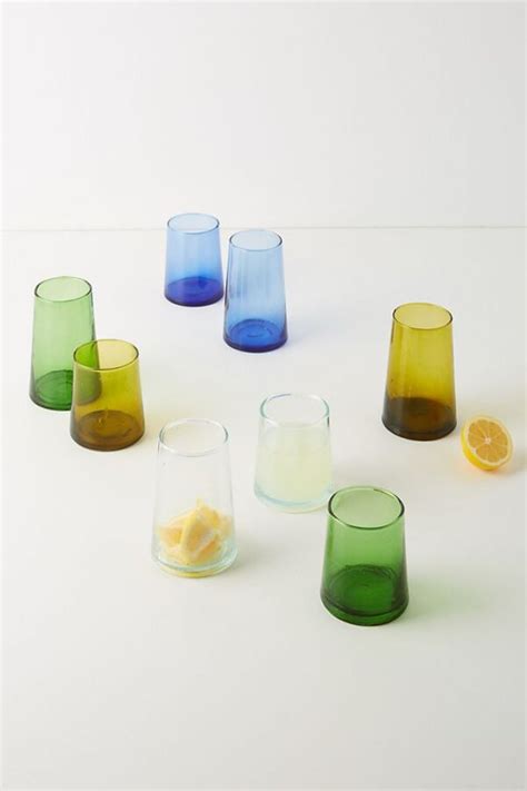 colored glassware ideas solid muticolored sets where