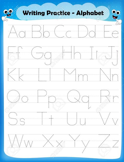 printable alphabet tracing worksheets  kindergarten math gambaran
