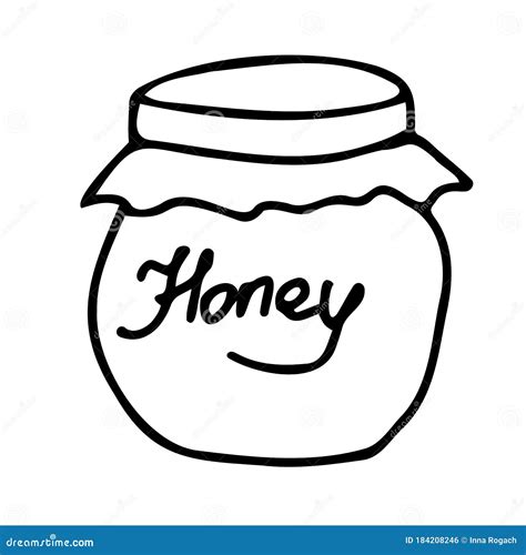 hand drawing jar  honey simple minimal picture  lettering honey