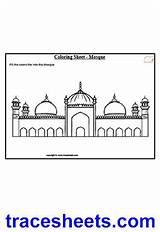 Kids Worksheets Masjid Mosque Badshahi Worksheet Lahore Culture sketch template