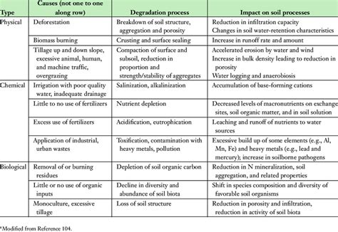 types  soil degradation    impacts  soil processes