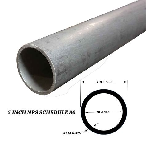 stainless steel pipe   nps  inches long schedule   od   id