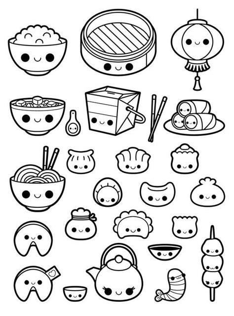 chinese food coloring pages coloring home