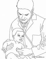 Coloring Pages Doctor Paediatrician Hellokids Color Kids Colouring Print sketch template
