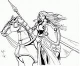 Coloring Pages Warrior Medieval Princess Book Knight Archer Books Female Woman Manga Sucker Women Colouring Drawings Armor Color Sketch Colorings sketch template