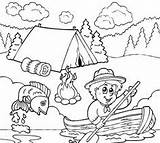 Coloring Pages Fishing Scouts Boy Camping Hiking Going Scout Kids Summer Color Tocolor Man Print Printable Colouring Sheets Fun Result sketch template