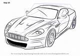 Aston Martin Dbs Draw Drawing Step Cars Sports Tutorials Drawingtutorials101 sketch template