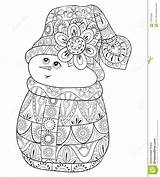 Coloring Snowman Zen Impagina Adulto Pupazzo Sveglio Rilassarsi Zentangle sketch template