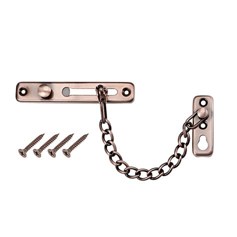 uxcell chain door guard lock security latch spring anti theft press lock mounting part  length