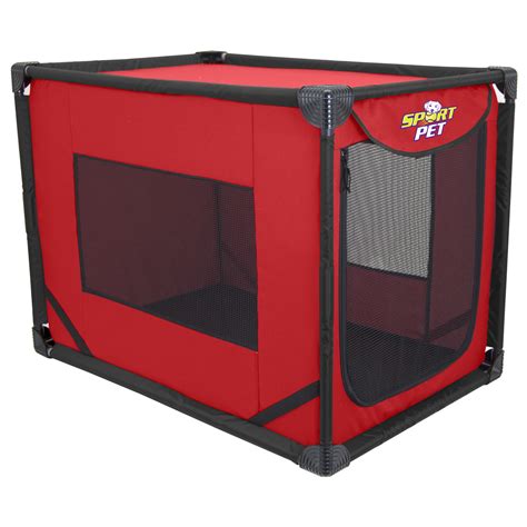 sportpet indooroutdoor portable dog kennel large red walmartcom