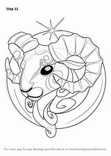 Aries Zodiac Sign Draw Drawing Signs Step Astrology Tutorials Drawingtutorials101 Getdrawings Learn sketch template