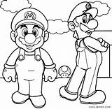 Luigi Coloring Mario Printable sketch template