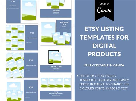 canva etsy mock  templates bundle  creating store etsy