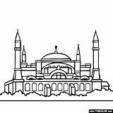 Hagia Sophia Coloring Istanbul Istambul Landmark Monuments Thecolor sketch template