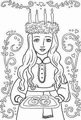 Lucia St Coloring Pages Christmas Santa Ornament Saint Lucy Sankta Printable Supercoloring Lucie Winter Sainte Kids Swedish Books Choose Board sketch template