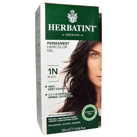 Herbatint Permanent Haircolor Gel 1n Black 4 56 Fl Oz 135 Ml Iherb