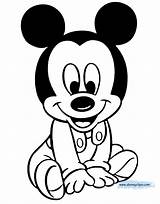 Mickey Baby Coloring Pages Cute Disney Babies Minnie Sitting Disneyclips Printable Down Funstuff sketch template