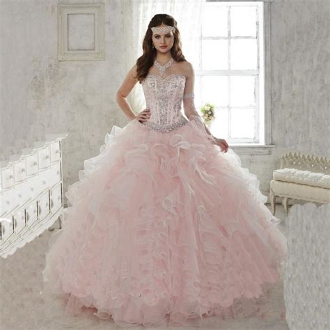 2015 Light Pink Quinceanera Dresses Ball Gowns Sweetheart