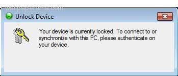 unlock device windows mobile device center  erros