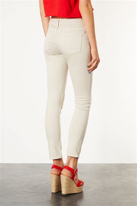 Lyst Topshop Cream Baxter Skinny Jeans In Natural