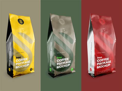 aluminium coffee standing pouch packaging mockup psd