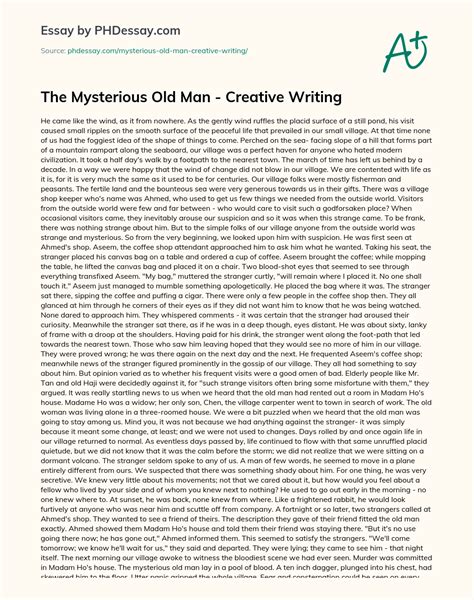 mysterious  man creative writing essay  phdessaycom
